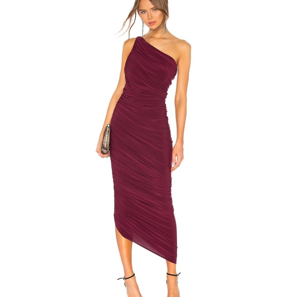 Norma Kamali Diana Gown In Plum